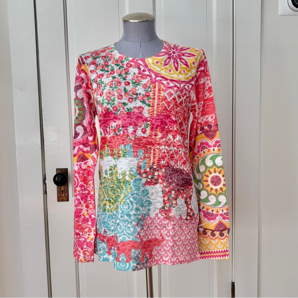 Whimsy Rose Colorful Top Size Large
